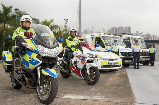 Photograph:Police vehicles in different models