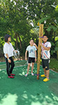 LEUNG Fran (first right) faced various challenges during the adventure camp